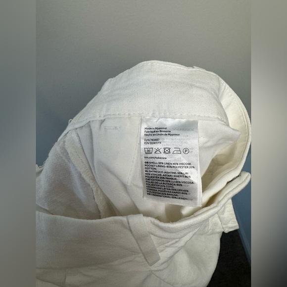 H&M LINEN-BLEND WHITE SHORTS SIZE 8 - Picture 6 of 6